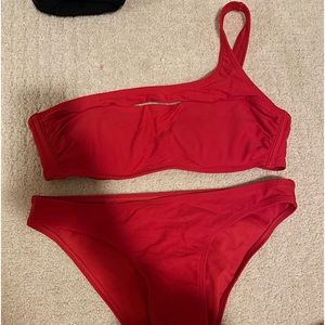 Red target bikini set